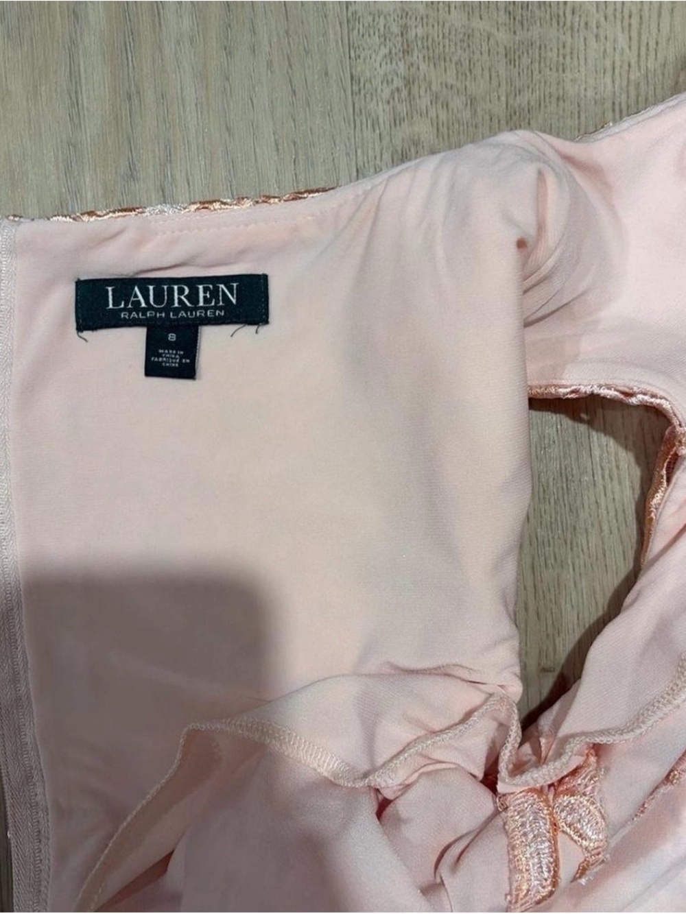 Ralph Lauren Pink Floral Lace Cap-Sleeve Sheath Dress - Picture 6 of 7